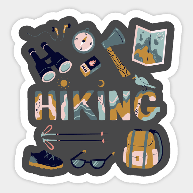 Hiking Essentials for Beginners Sticker by Creativity Haven